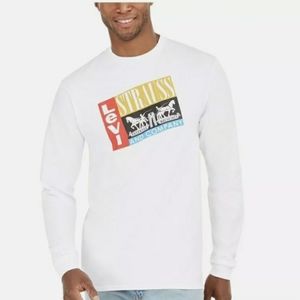 Levi's Mens Pump It Up Logo Graphic Long Sleeve